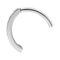 Clicker per ombelico in titanio color argento con decorazione in cristallo