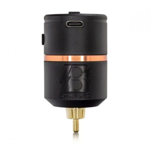 Alimentatore Bishop Wireless V2 nero con porta USB su sfondo bianco