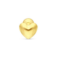 Barbell per Orecchio in Oro a forma di Cuore su sfondo bianco