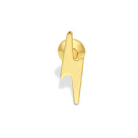 Barbell d'oro con design a fulmine su sfondo bianco