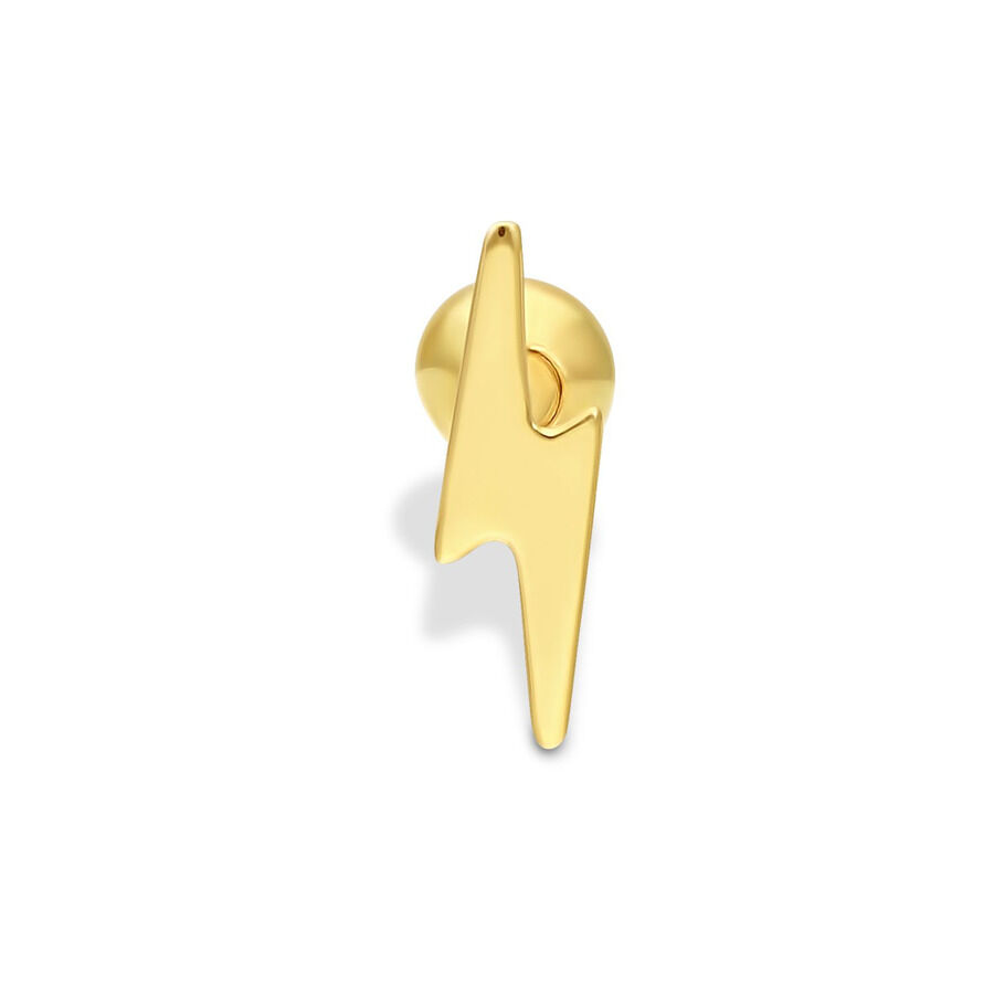 Barbell d'oro con design a fulmine su sfondo bianco