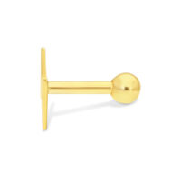 Earbarbell dorato con sfera lucida su sfondo bianco