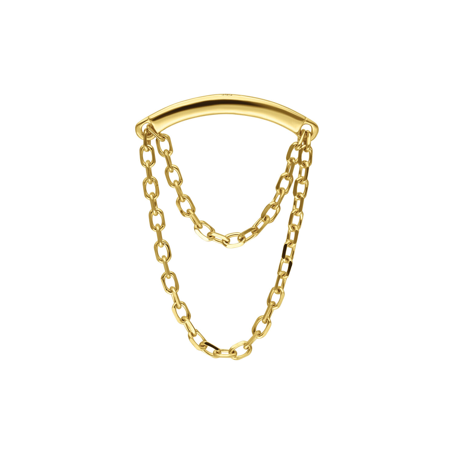 Catena Helix in oro con meccanismo Push-Fit su sfondo bianco