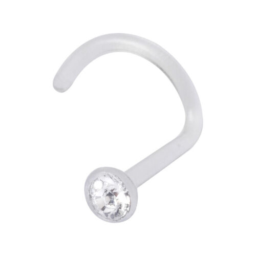 Piercing nasale cristallino in Bioplast con sfera da 2,5 mm
