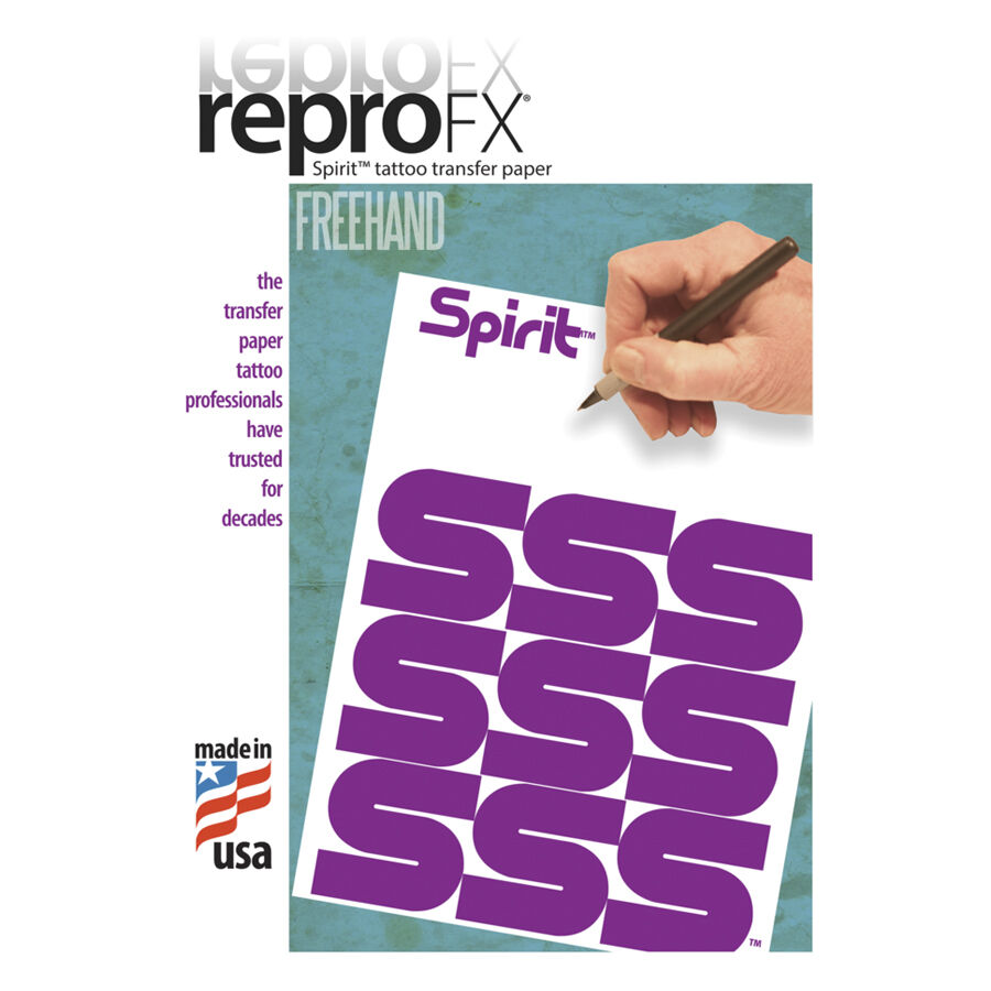 Repro FX Freehand Transferpapier Wildcat Repro FX Freehand Transferpapier in viola con mano e penna su sfondo bianco