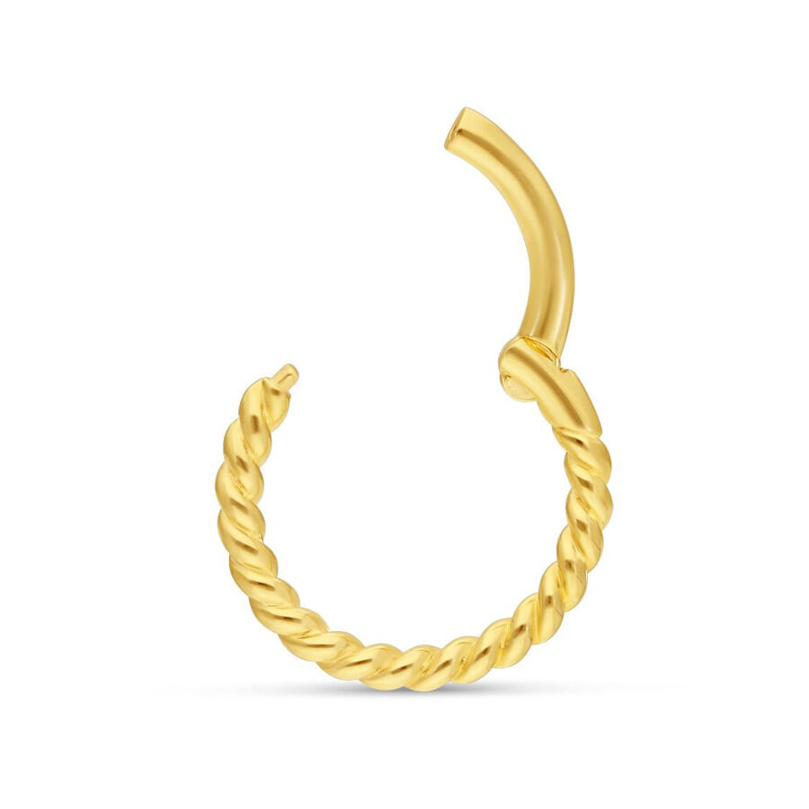 Anello Rope in oro 18K su sfondo bianco, struttura intrecciata