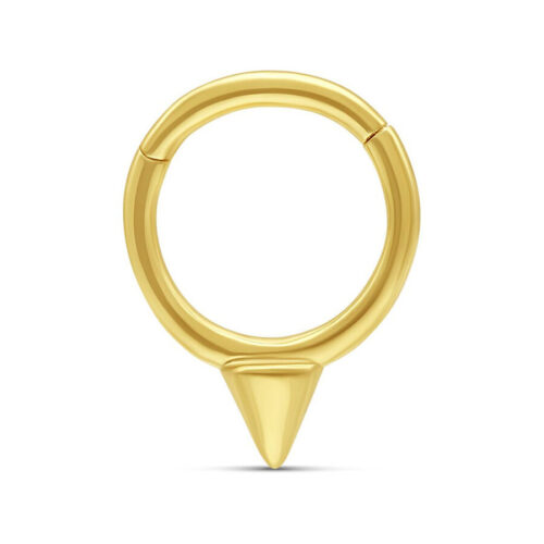 Anello Piercing in Oro 14K con cono su sfondo bianco