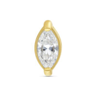 Punta in oro 18K con scintillante zirconia, dimensione 4,0 mm