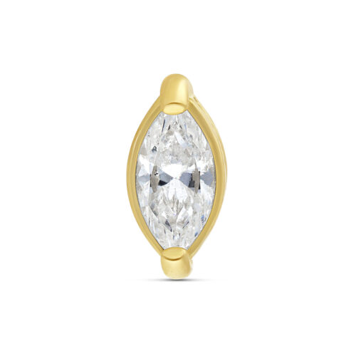 Punta in oro 18K con scintillante zirconia, dimensione 4,0 mm