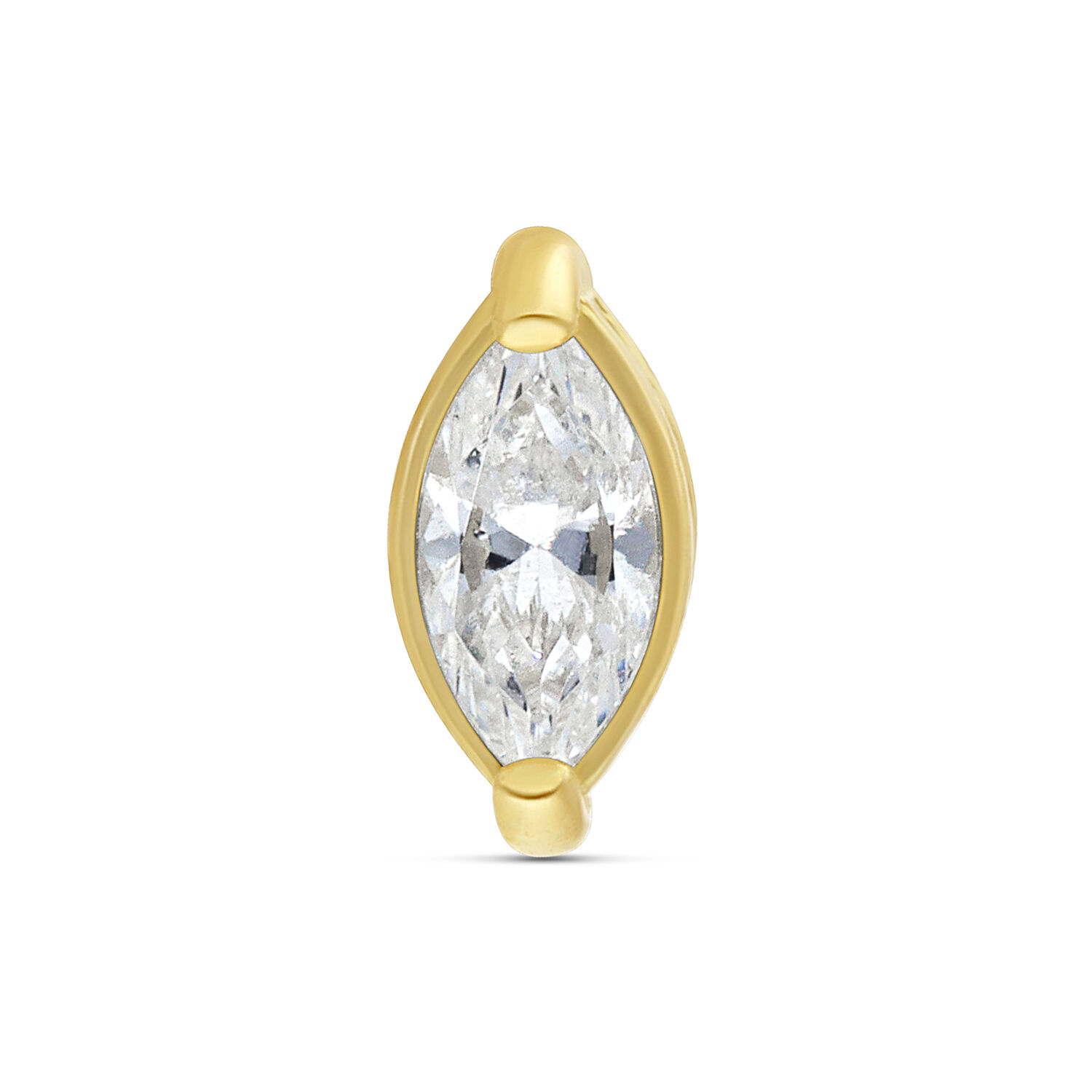 Punta in oro 18K con scintillante zirconia, dimensione 4,0 mm