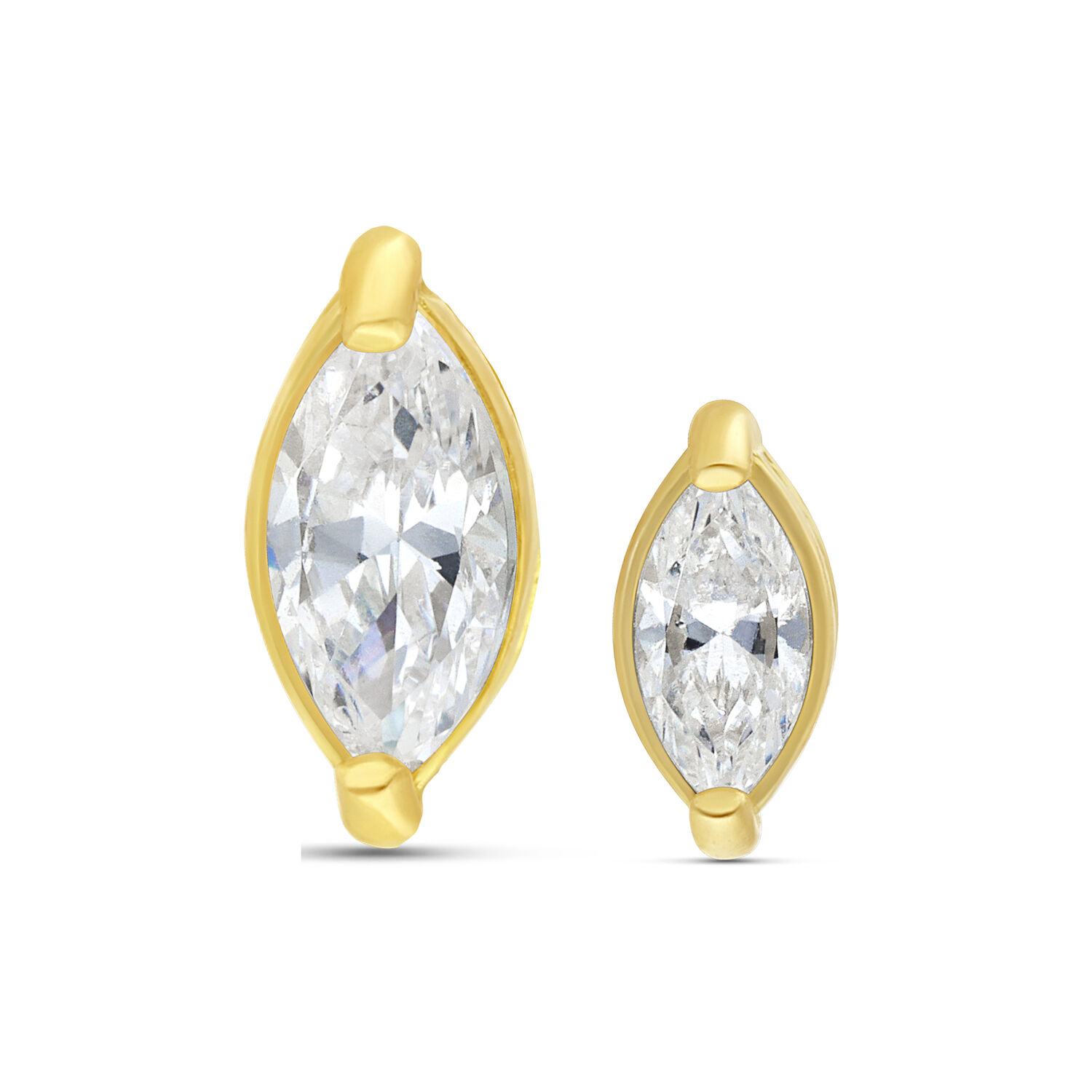 Attacco in oro 18K con zircone scintillante, dimensione 5,0 mm