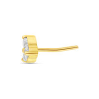 Attacco Push Fit Trinity in oro 18K con cristalli chiari su sfondo bianco