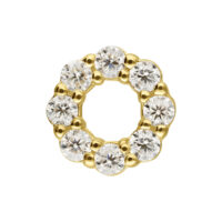 14K Gold Moissanite Corona Attachment Attacco rotondo in oro 585 con scintillanti pietre di moissanite