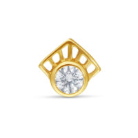 14K Gold Attacco con Cristallo Chiaro Attacco per piercing in oro con cristallo chiaro su sfondo bianco
