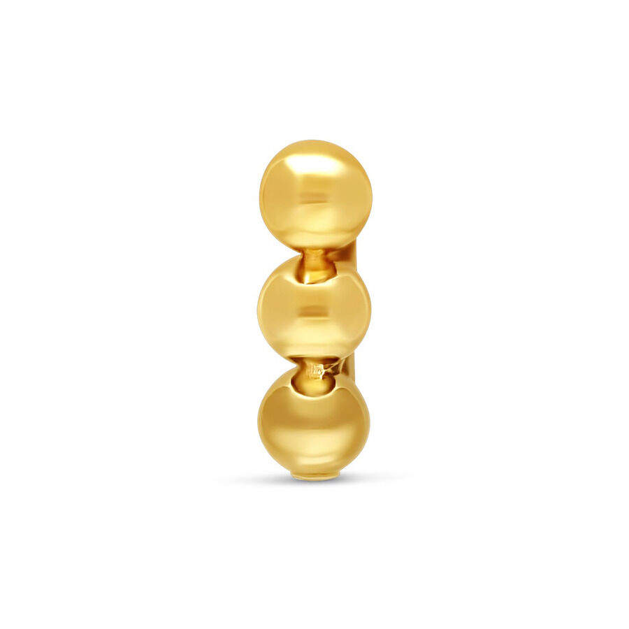 14K Gold Attacco con 3 Sfere Attacco dorato 585 con tre sfere lucenti su sfondo bianco