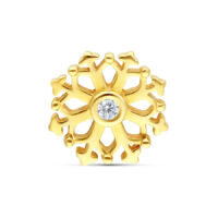 Attacco Fiocco di Neve in Oro 14K con Cristallo Attacco fiocco di neve in oro 14K con cristallo chiaro su sfondo bianco