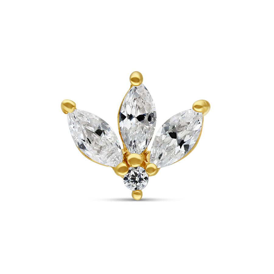 14K Gold Tiara con Cristalli Tiara d'oro con cristalli chiari su sfondo bianco