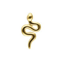 Attacco a serpente in oro 14K su sfondo bianco