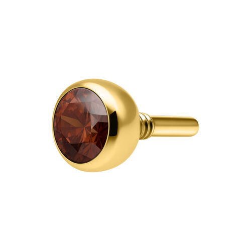 Sfera di cristallo dorata 3,0 mm color caramello su sfondo bianco