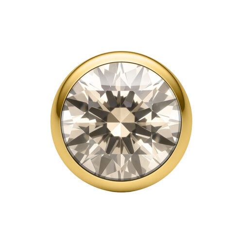 Sfera di cristallo dorata 2,5 mm con colore Fancy Champagne su sfondo bianco