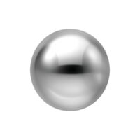 Sfera in titanio argentata per Labret Push Fit su sfondo bianco