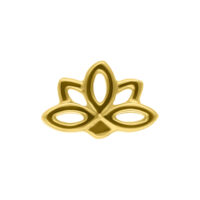 Punta a forma di loto in oro 14K su sfondo bianco