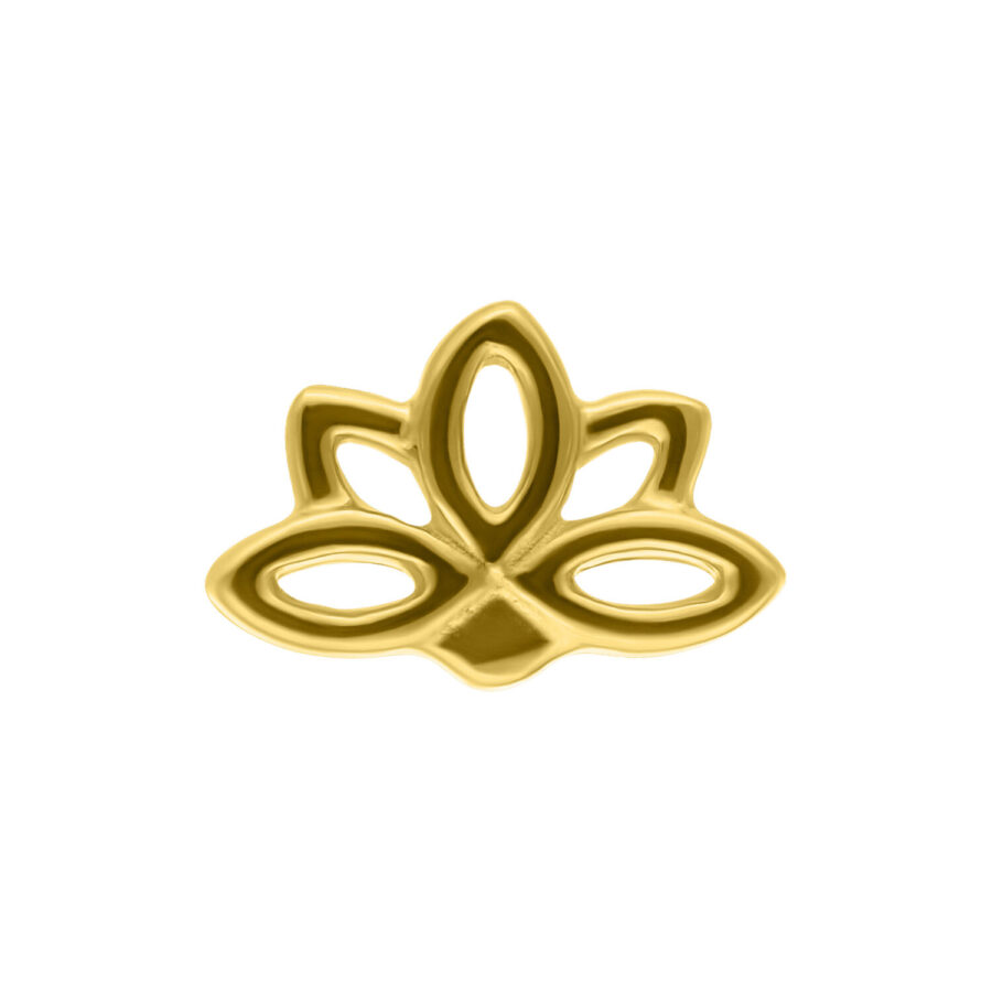 Attacco Lotus in oro 14K su sfondo bianco