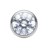 Sfera di cristallo argento 2,5 mm con cristallo chiaro su sfondo bianco