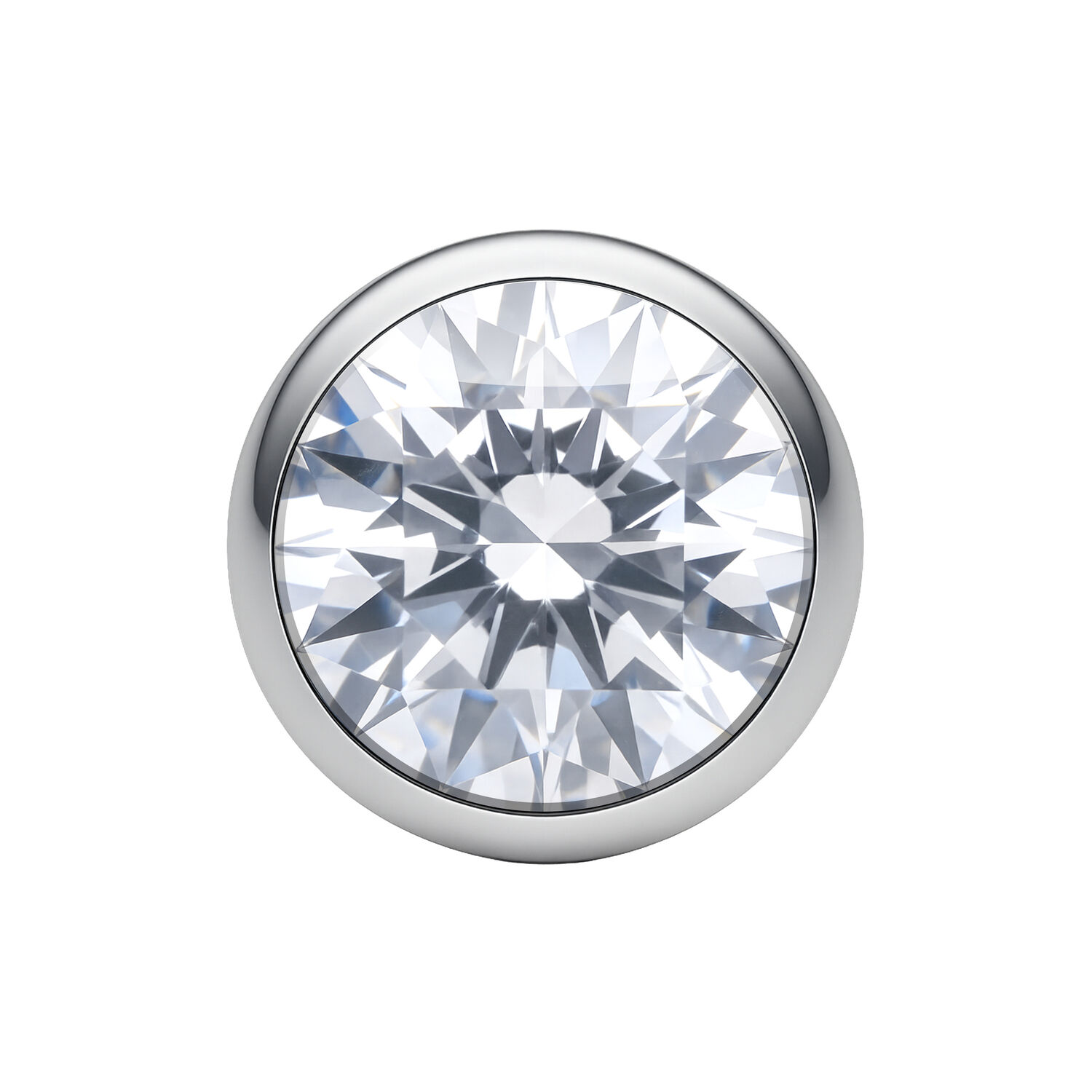 Sfera di cristallo argento 2,5 mm con cristallo chiaro su sfondo bianco