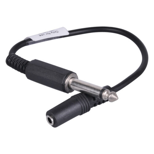 HAWK Plug 6.3 mm nero con cavo su sfondo bianco
