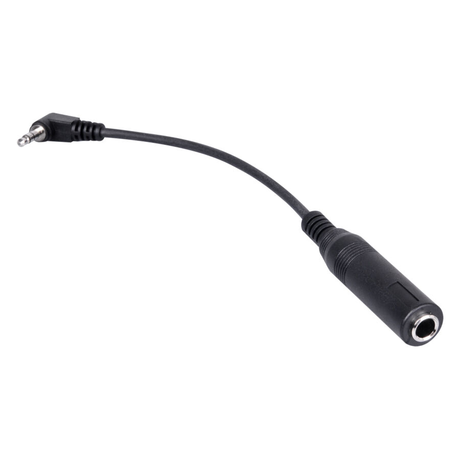HAWK Cavo adattatore 3.5mm a 6.3mm, nero Cavo adattatore nero con connettore 3.5mm e presa 6.3mm su sfondo bianco