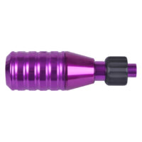 Impugnatura viola 25mm in metallo con superficie zigrinata, vista laterale