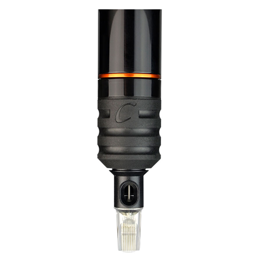 Impugnatura monouso nera per HAWK Pen con design ergonomico su sfondo bianco