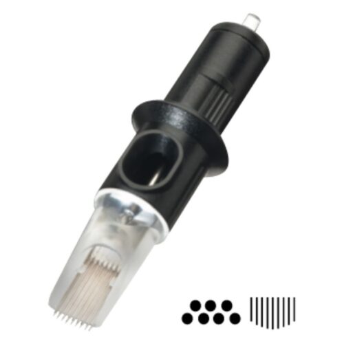 Testa dell'ago Magnum Soft Edge con 7 aghi, spessore 0,3 mm, su sfondo bianco