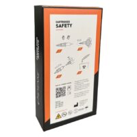 Confezione degli aghi Cheyenne Liner Safety con design arancione e bianco e avvertenze di sicurezza