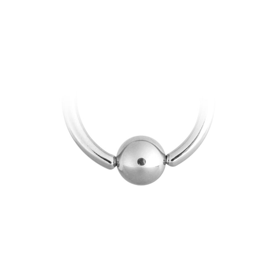 Sfera Clip-in in argento lucido in acciaio chirurgico su sfondo bianco
