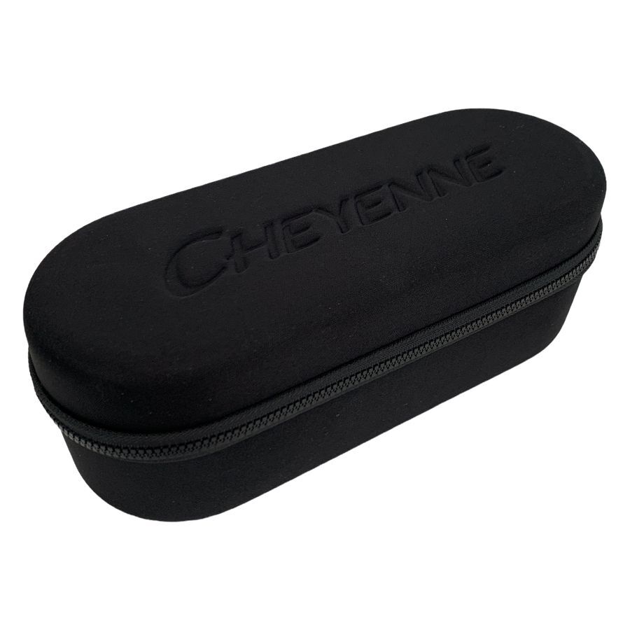 Custodia nera con cerniera e logo Cheyenne