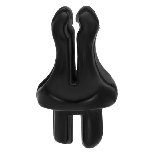 Clip nero in bioplastica, isolato su sfondo bianco