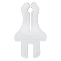 Clip in PTFE trasparente per display Body Bit su sfondo bianco