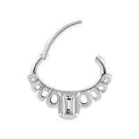 Clicker Piercing Princess Hinged Argento Clicker Princess Hinged in argento in acciaio chirurgico su sfondo bianco