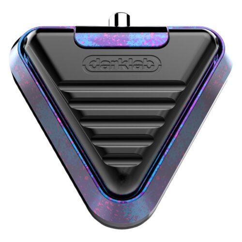 Pedale triangolare in alluminio, nero con accenti rosa-blu