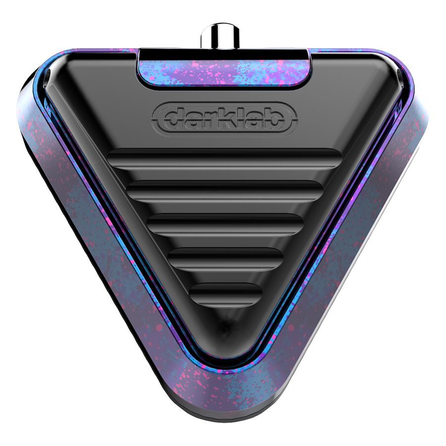 Pedale triangolare in alluminio, nero con accenti rosa-blu