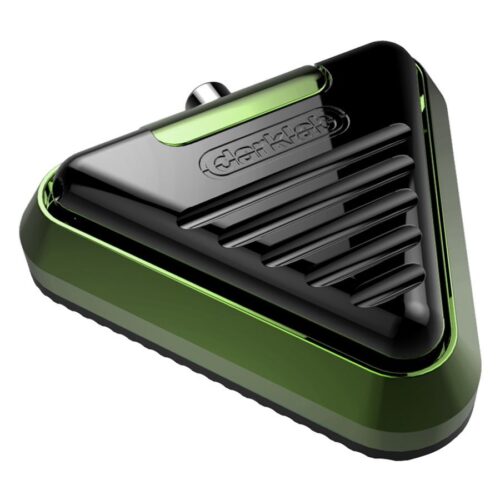 Interruttore a pedale triangolare Delta in verde chiaro e nero su sfondo bianco