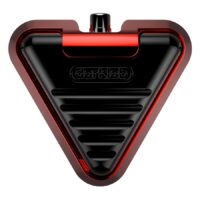 Delta Footswitch Ruby rosso e nero in alluminio su sfondo neutro