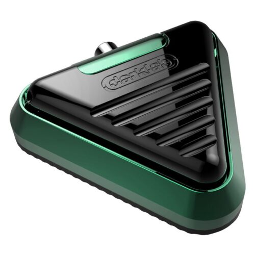 Pedale Delta nero e verde in alluminio su sfondo bianco