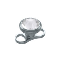 H 1.5 x 1.6mm - 2 fori con Pietra Brillante