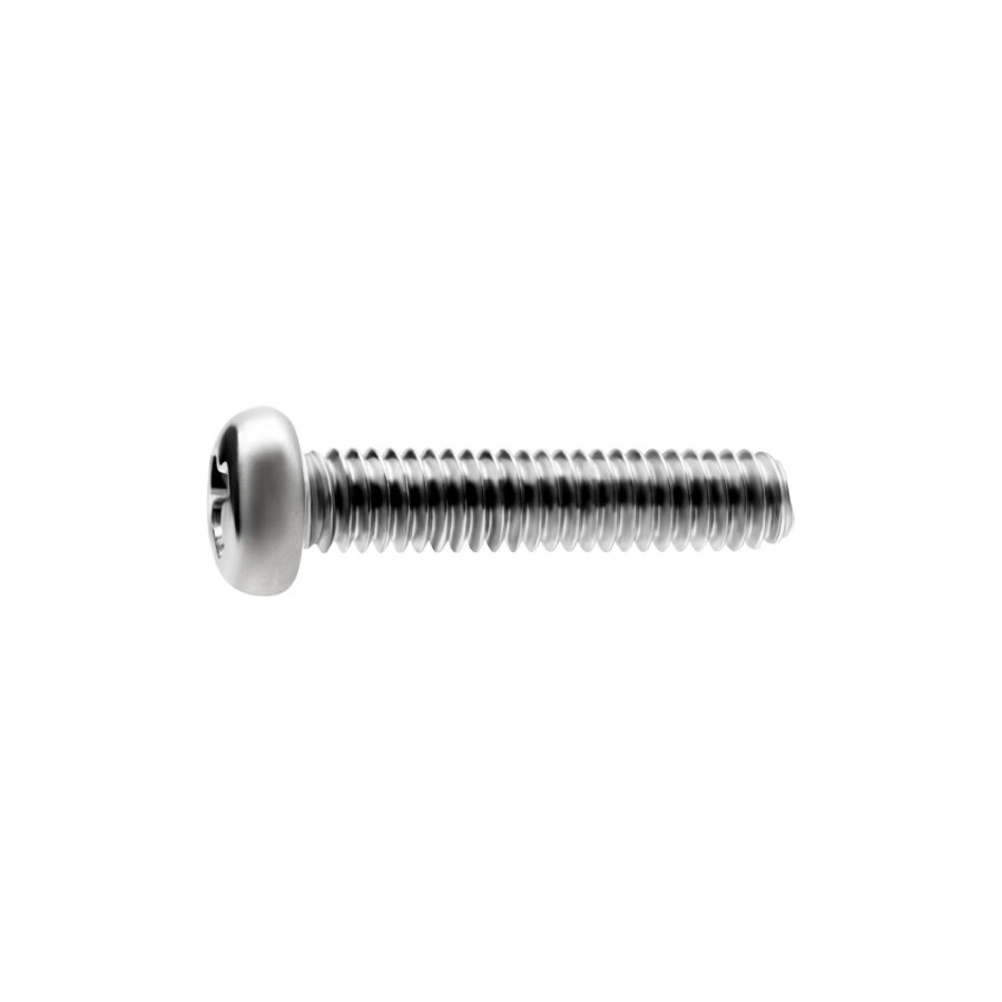 Vite di ricambio argento per TDR, 8.0 mm di lunghezza, 2.5 mm di spessore su sfondo bianco