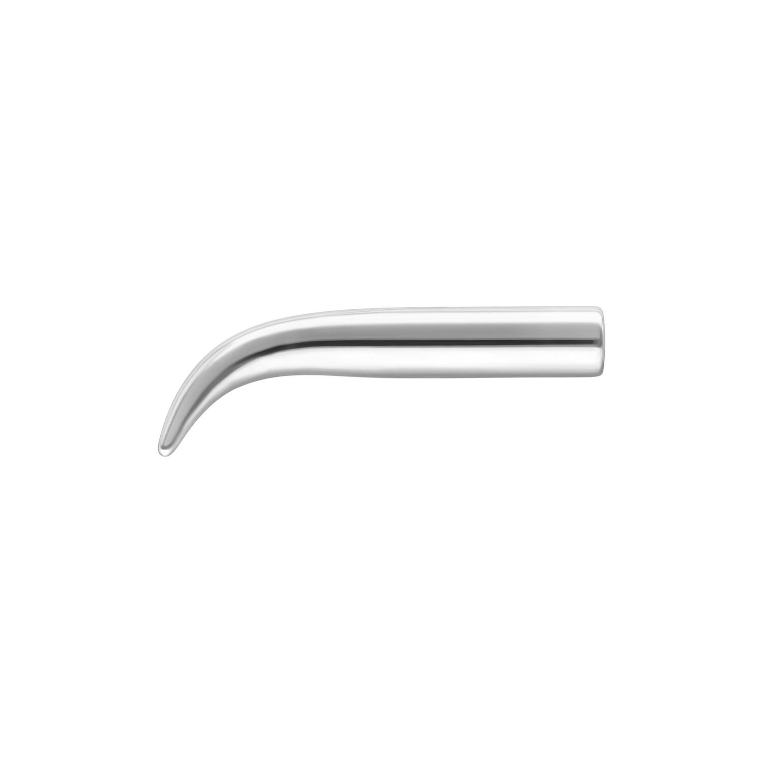 Claw facciale argento in acciaio chirurgico Accessorio argento per filettatura esterna in acciaio chirurgico su sfondo bianco
