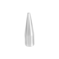 Punta piercing conica in argento in acciaio chirurgico 316L su sfondo bianco