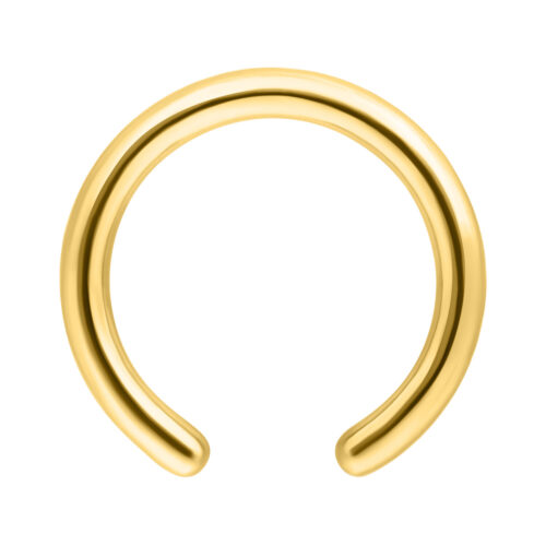 Clip in anello d'oro, titanio, su sfondo bianco
